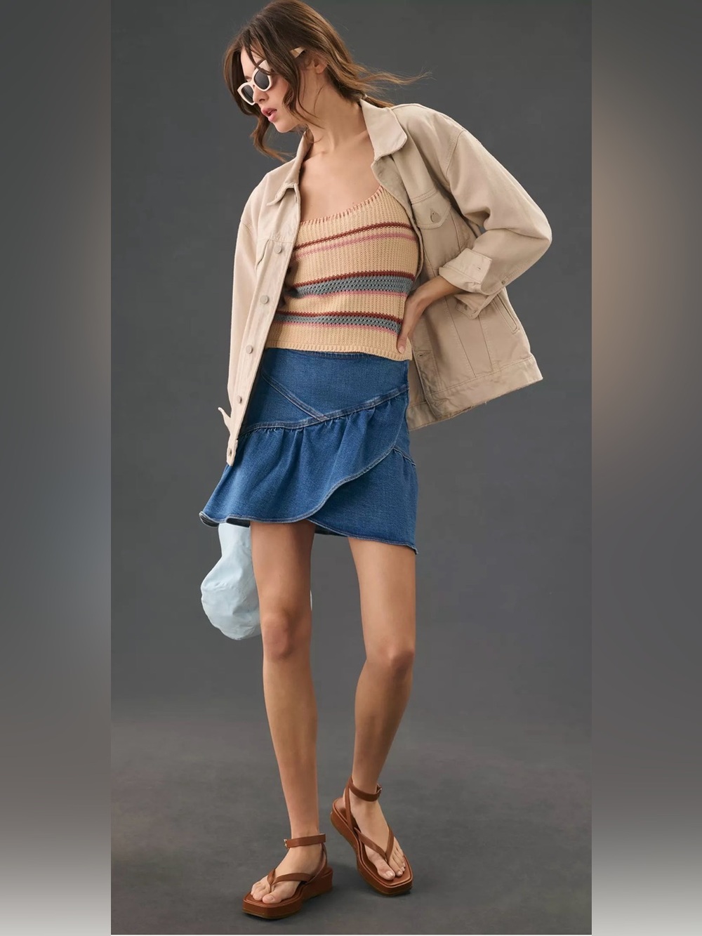 MOTHER The Minx Denim Mini Skirt